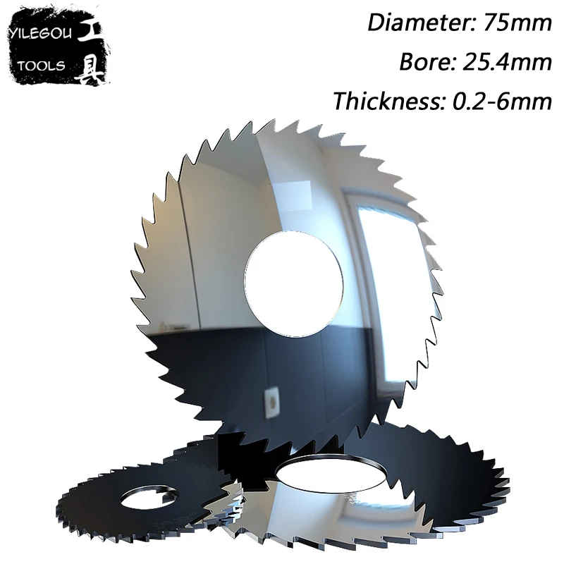 

75mm Alloy Tungsten Steel Milling Cutter, 75 x 25.4mm Carbide Circular Saw Blades Cutting Aluminum, Copper Metal, PVC. (0.2-6mm)