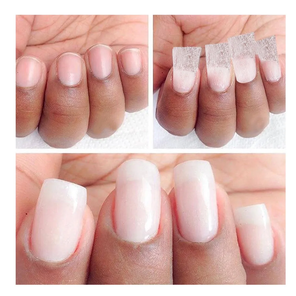 Silk Fiberglass For Nail Extension Form Non-woven Silks Uv Gel Building Fiber Liquid Fiber Sheet Set Without Paper Support