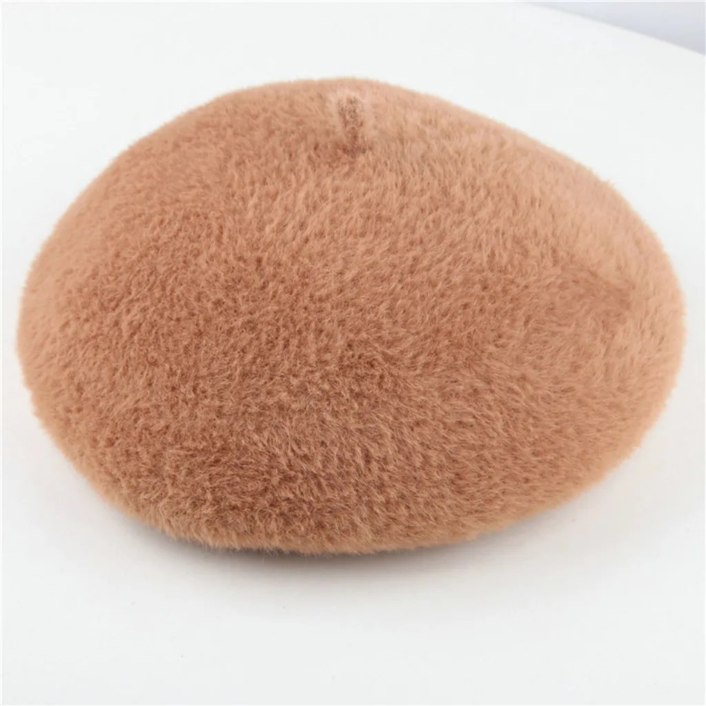 Womail Hat Winter Children Fashion Solid high quality lovely Flat Roof beret cap Casual Wild Plush Comfortable soft beret enfant