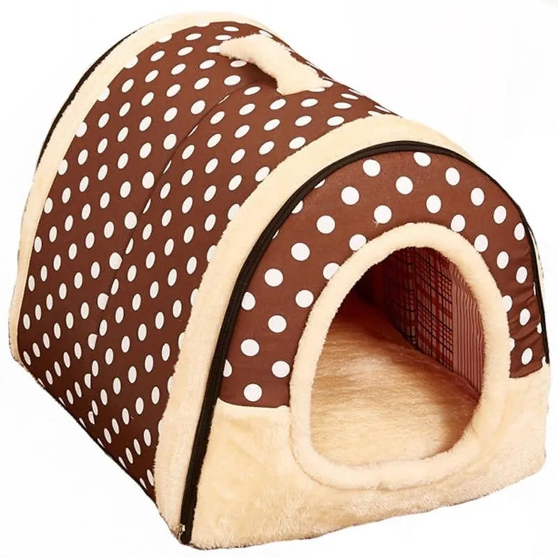 Pet Dog House Nest With Mat Foldable Pet Dog Bed Cat Bed House For Small Medium Dogs Travel Kennels For Cats Pet Products