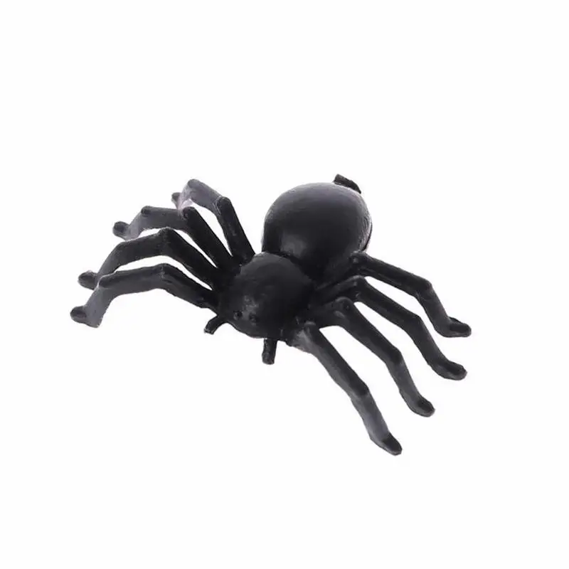 

Halloween Party Plastic Toys Luminous Simulation Spider Novelty Funny Joke Prank Realistic Props Black Plastic Fake Spider Toys