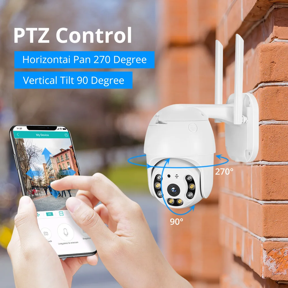 MISECU H.265X PTZ Wifi IP Camera 1080P 5MP Speed Dome AI Security Camera Wireless ONVIF Audio Outdoor Waterproof IR Color Night
