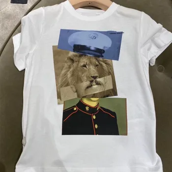 

2020 New Brand Kids T-shirt for Boy&Gir Baby Kids Clothing White Tee Shirt Clothing for Boy Summer King Lion Top Clothes