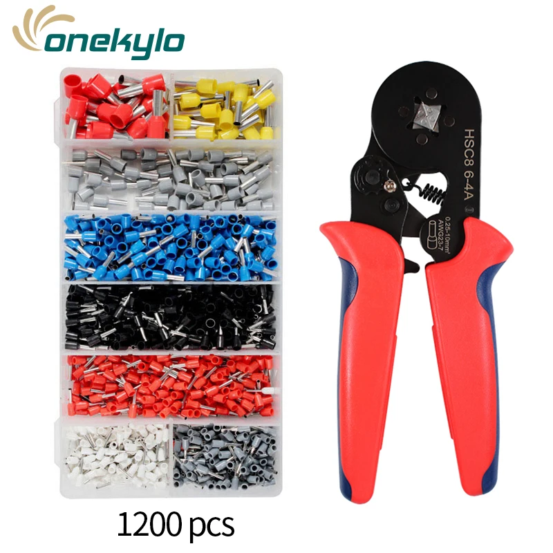 Ferrule Crimper Pliers Set Wire Crimping Tool Kit 1200 Terminal Connector Sleeve