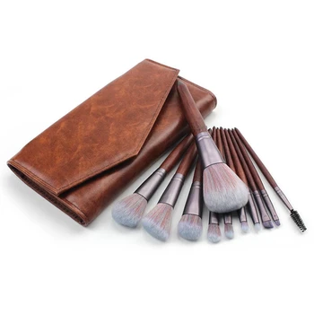 

11Pcs Makeup Brushes Set Cosmetic Foundation Powder Blush Eye Shadow Lip Blend Wooden Make Up Brush Tool Kit with Bag