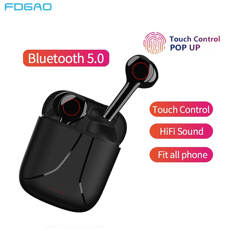 TWS Bluetooth 5 0 Earphones with Microphone Touch Control Wireless Headphone Headset Sports Waterproof Music Earbuds For Phone