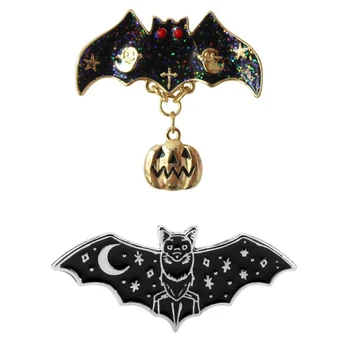 

Creature Dark Bat Moon Star Black Enamel Pin Badge Punk Cool Batman Brooches Backpack Bags Coat Jewelry For Men Women Gifts