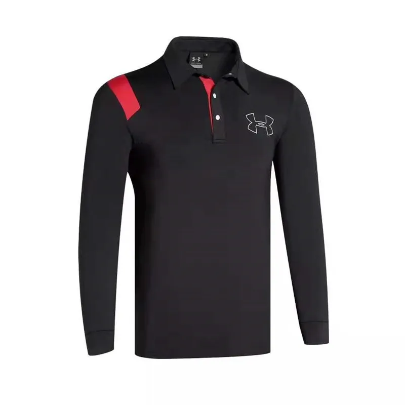 Черный W Мужская спортивная одежда long-sleeved2019 Одежда Для Гольфа Мужская футболка с длинными рукавами быстросохнущая дышащая одежда для гольфа - Цвет: Черный
