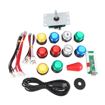 

DIY Arcade Joystick Kit USB Computer Chip Control Board for PS3 / PC Gamepad Button with Light