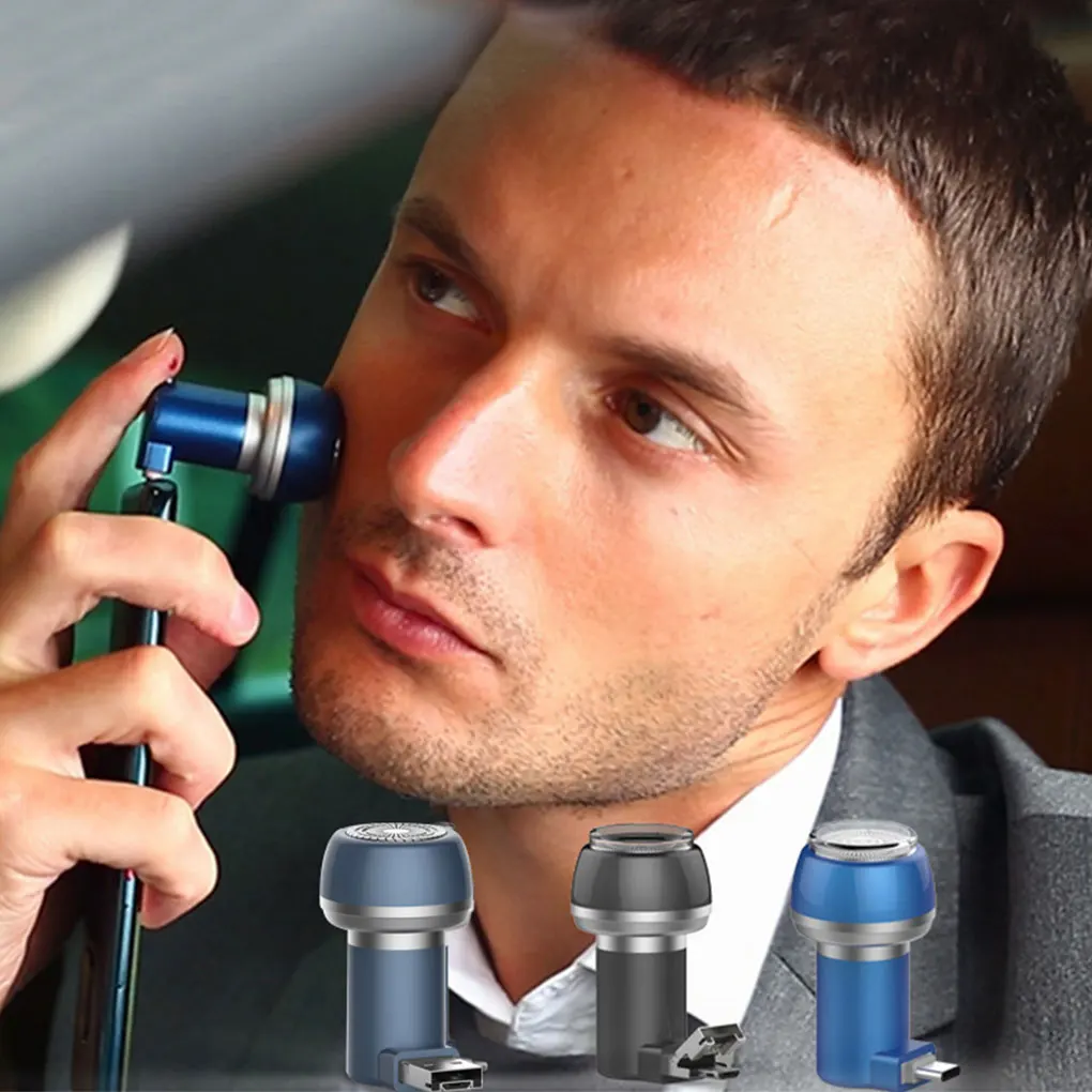 

Mini Magnetic Phone Razor Waterproof Rechargeable Electric Shaver for Men Portable Shaving Machine for Travel Micro USB/Type C