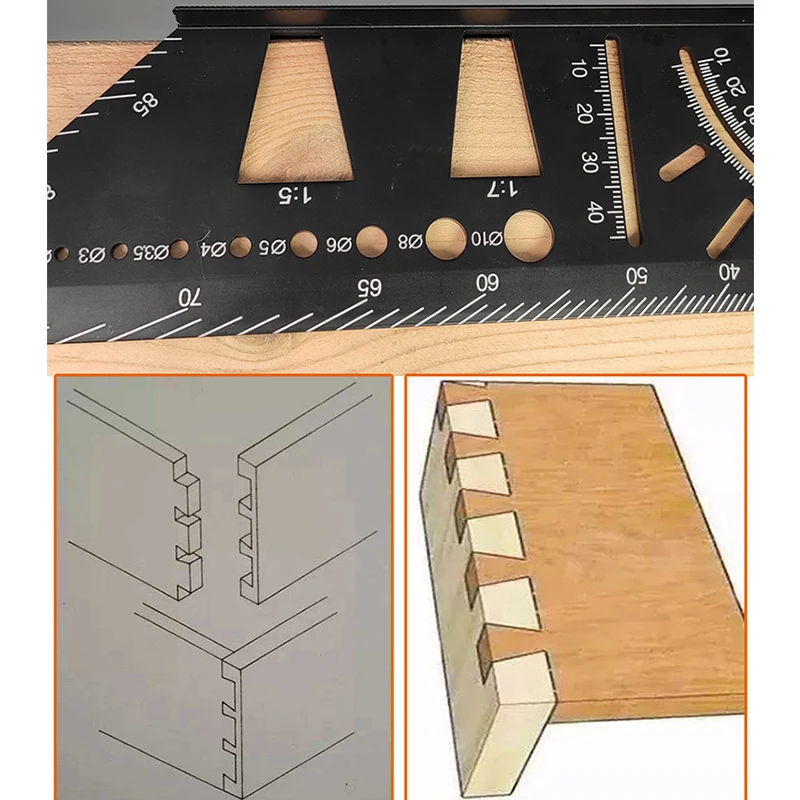 Алюминий сплав Деревообработка писец датчик мульти-функция разметки под углом 45/90 градусов Линейный Угловой измерительный прибор ласточкин хвост Шаблоны инструмент
