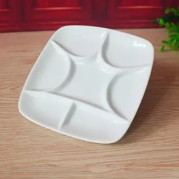 

7-Well Square White Ceramic Artist Paint Palette for Watercolor Gouache Acrylic 203A