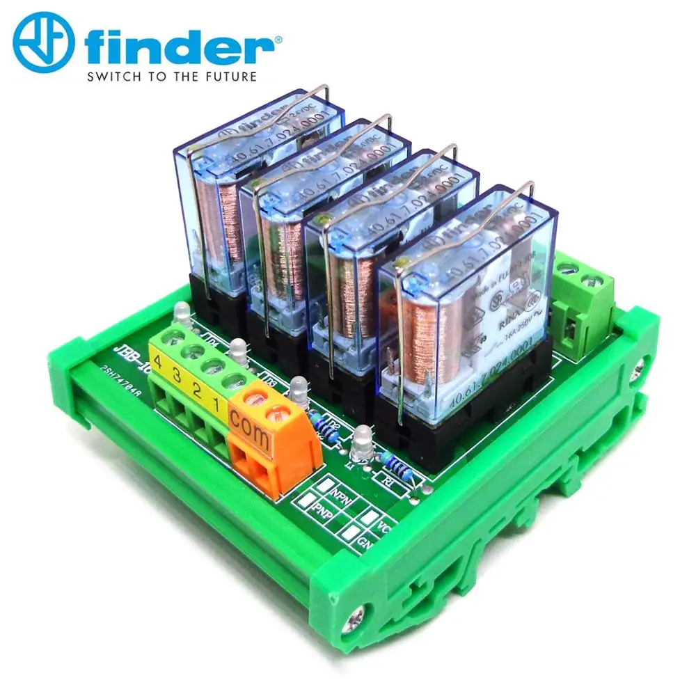 Релейный модуль FINDER 4 way 8 way релейный модуль SPDT модуль 12V 24V DC 16A 40,61 PLC Плата усилителя PNP/NPN Универсальный