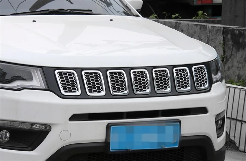 Подходит для Jeep Compass 2017 + внешний передний гриль стайлинга автомобиля