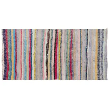 

Handmade Multicolor Vintage English Striped Rug Area Rug 122x255 Cm-4'0''X8'4''