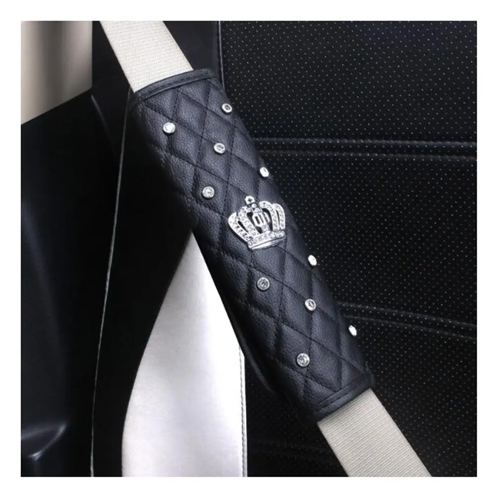 Bling Car Gear Shift Cover стразы искусственная кожа Корона Декор Автомобильные аксессуары