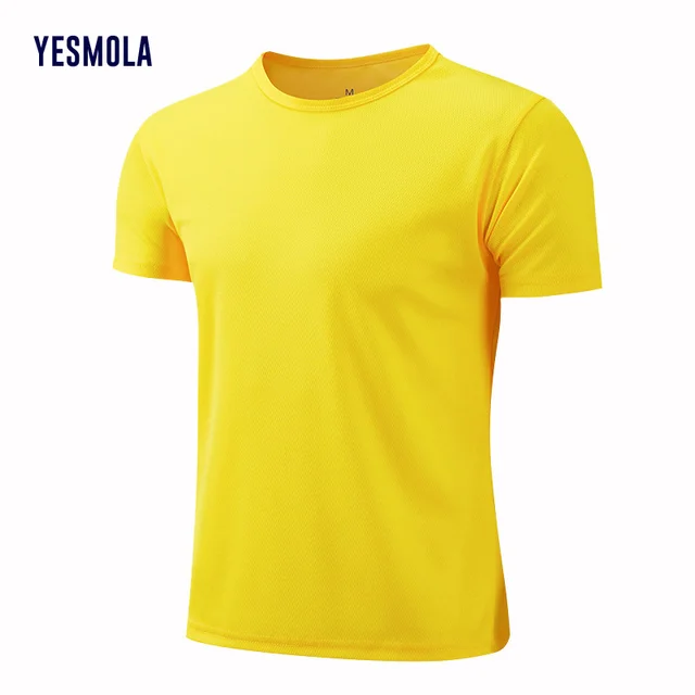 YESMOLA Quick Dry Shirt for Men 2021 Summer Gym Fitnesssoild Leisure Sportwear Trainer Breathable Running Tshirt Men T-shirt 5