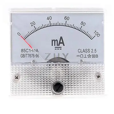 

2.5 Accuracy DC 0-100mA Analog Current Panel Meter Ammeter 85C1-mA