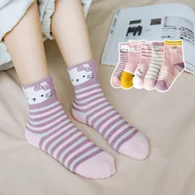 

5 Pairs/Lot Children's Cotton Socks Spring Autumn Cartoon Animal Boys and Girls Tube Socks Korean Style Cute Kids Socks 1-12Y
