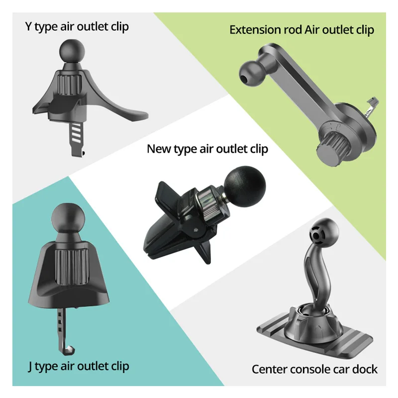 flexible phone holder Universal Car Air Vent Clip Upgrade 17mm Ball Head for Magnetic Car Phone Holder Gravity Support Stand Mount Car Charger Bracket wireless charging stand for iphone and apple watch