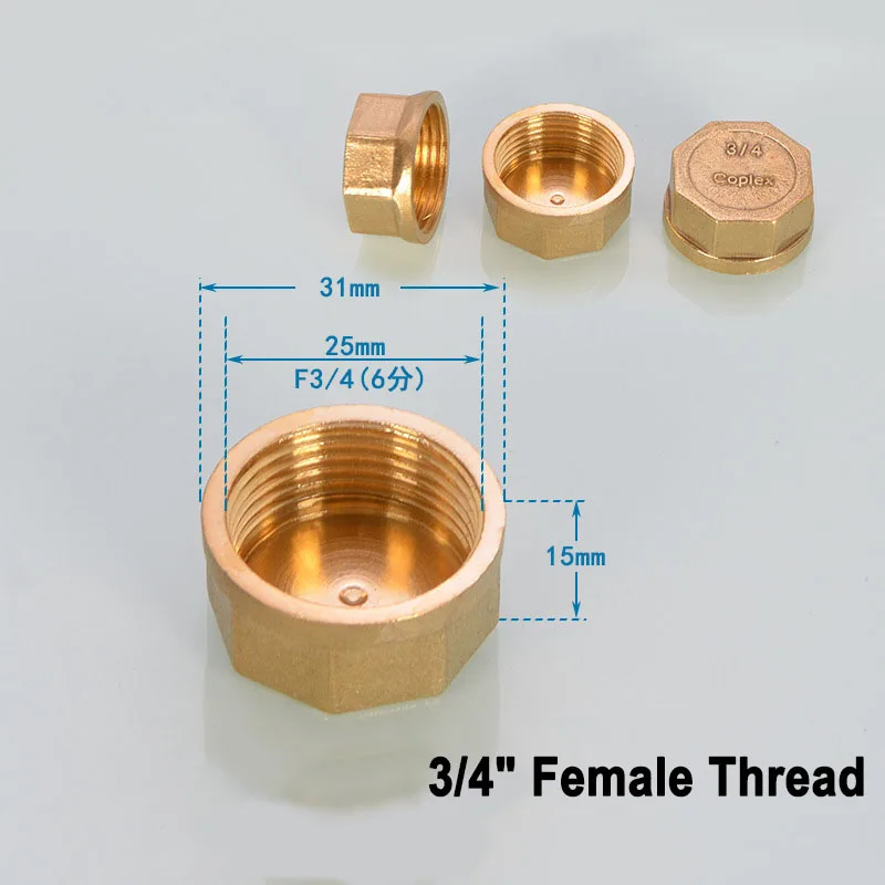 NuoNuoWell BSP 1/" 3/4" " латунный шестигранный мужской/женский заглушка Фланцевая заглушка для дома и сада соединители труб 10шт-упаковка