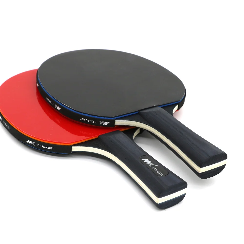 2Pcs/Lot Table Tennis Bat Racket Good Control Long Short Handle Ping Pong  Paddle Racket Set With Bag