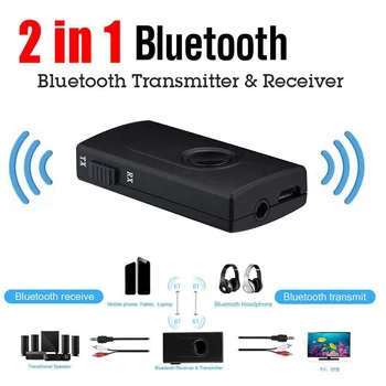 

Bluetooth 4.2 Mini Audio Transmitter Receiver Wireless 3.5mm Stereo Audio Adapter Low Latency Paired for PC TV Headphones