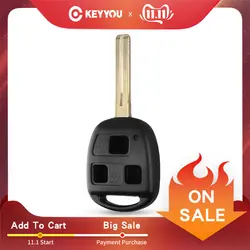 KEYYOU 3 кнопки дистанционного Fob случае замена ключа автомобиля корпус-брелок для Lexus RX300 ES300