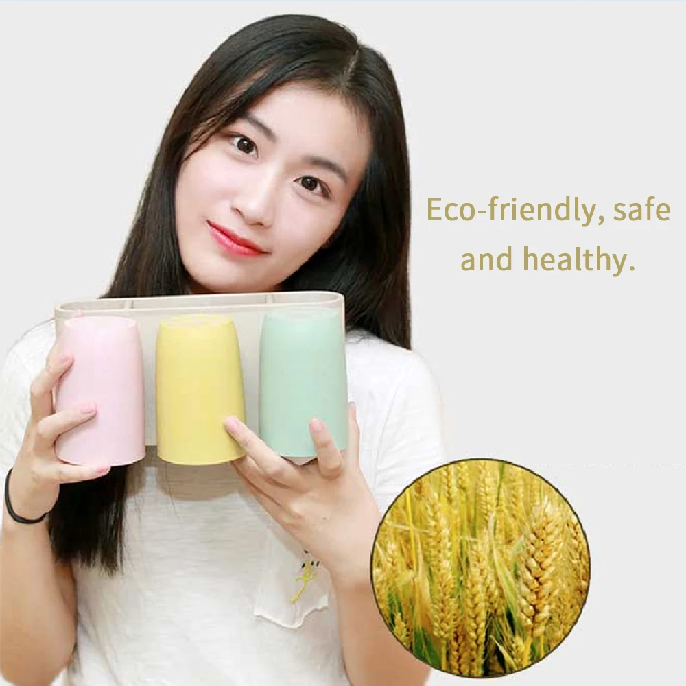 Hot Eco-friendly Bathroom Toothbrush Holder with 3 Cups Cup Seamless Hook Storage Shelf Organized Rac | Дом и сад
