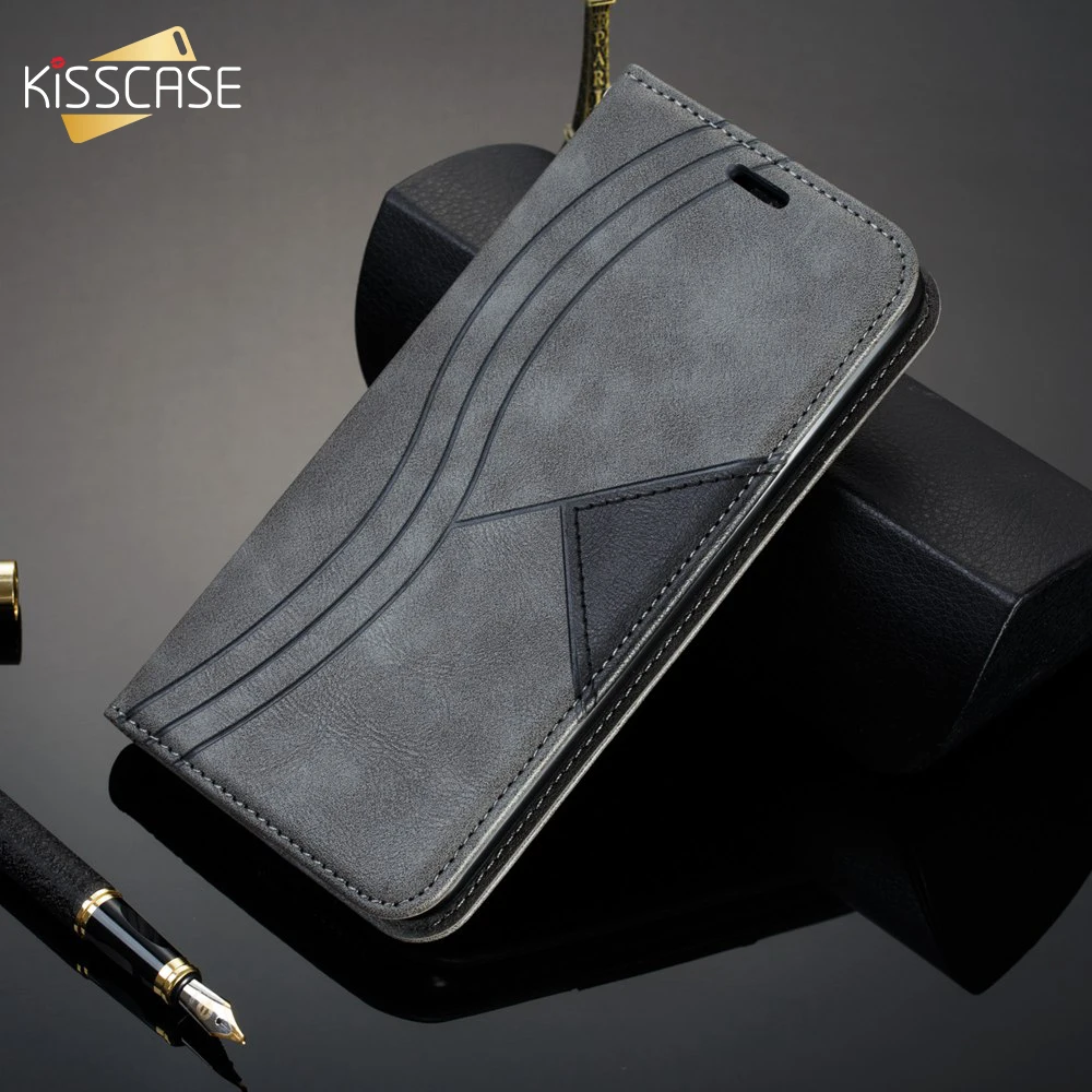 

KISSCASE Flip Case For iPhone 11 7 XR XS Max X Card Slots Magnetic Phone Holder For iPhone 11 Pro Max 6S/7/8 Plus Leather Cove