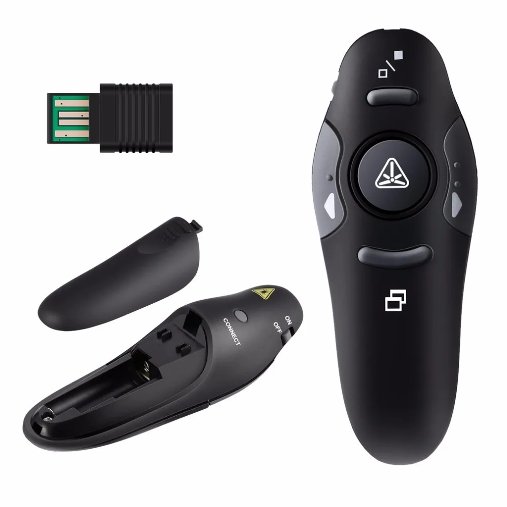 

New 2.4GHz Wireless Portable USB PowerPoint Presenter RF Remote Control Red Laser Pointer Pen Exquisite Plug and Play