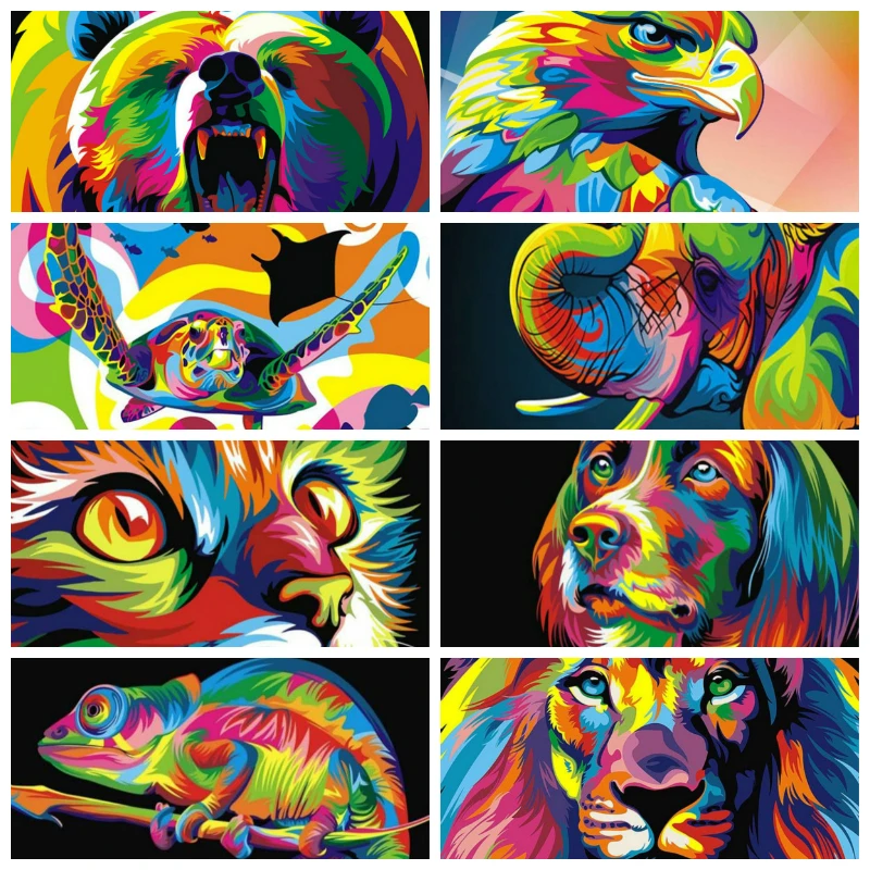 

Colorful Animals Tiger Watercolor Painting Posters and Prints Canvas Painting Wall Art Pictures for Living Room Home Decoration