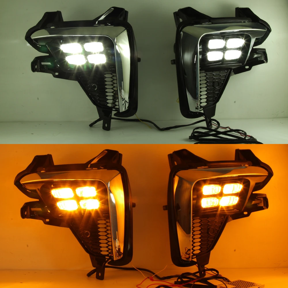 2Pcs LED Daytime Running Light For Kia K3 Cerato 2018 2019 2020 Flowing Turn Signal Relay 12V Car DRL Fog Lamp foglights