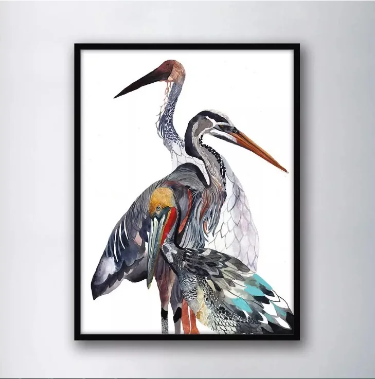 

Wall Art Canvas Painting Modern Three Cormorants Osprey Decorative Paintings Modular Picture for Living Room