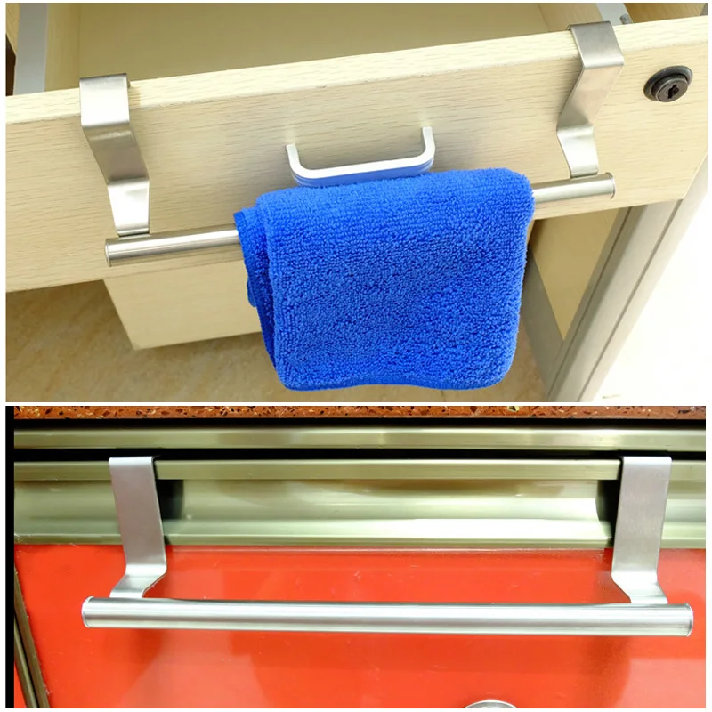 

Towel Racks Over Kitchen Cabinet Cupboard Draw Door Hand Towel Hook Hanger Holder Hanging Stainless steel Bar Cabinet roof rails