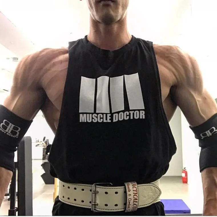 Muscle Dr. Brothers, корейский стиль, свободный, корейский стиль, спортивный жилет, мужской, чистый хлопок, для бега, i-образный жилет, настраиваемый