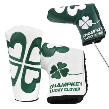 

Lucky Clover Golf Blade Putter Headcover Outdoor Waterproof PU Putter Cover For Man Women
