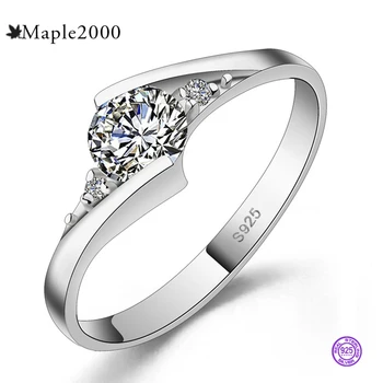 

925 sterling silver wedding for women ring Korean small jewelry wholesale crystal fashion couple ring silver wedding jewelry