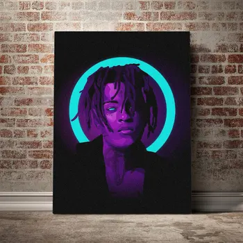 

Xxxtentacion Neon Pop art Poster Framed Wooden Canvas Wall Art Decoration prints living room Home bedroom Frame decor painting