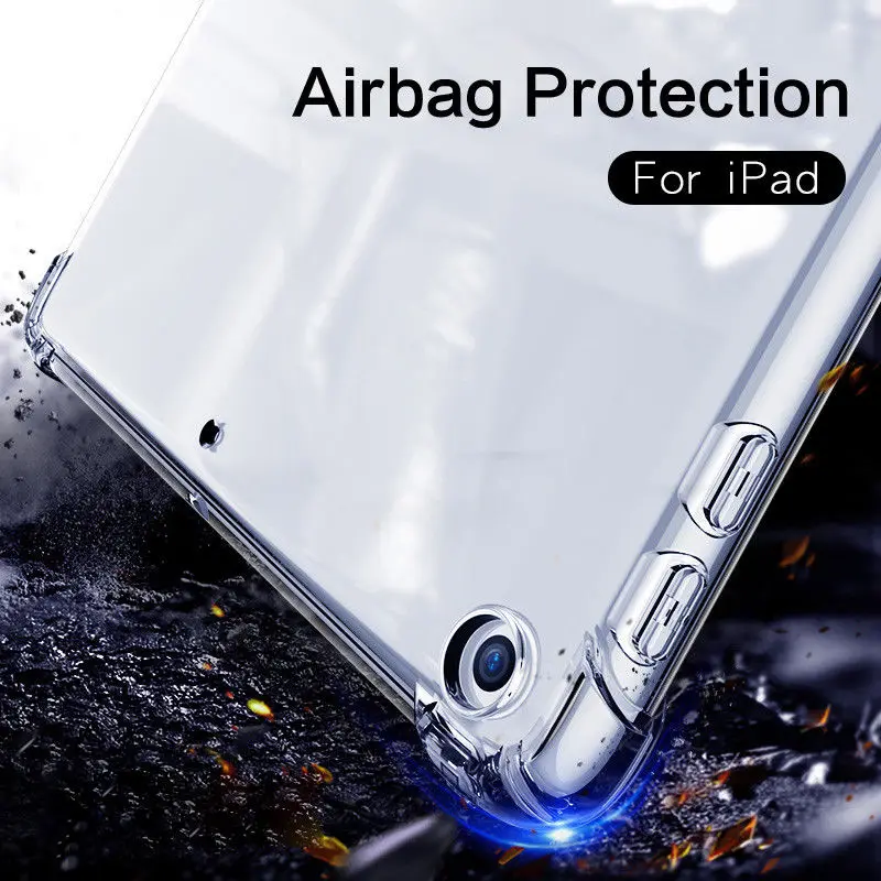 Для Apple iPad Air 2 9,7 дюймов прозрачный чехол Бампер Мягкий ТПУ Прозрачный задний планшет противоударный чехол для iPad 6 A1566 A1567