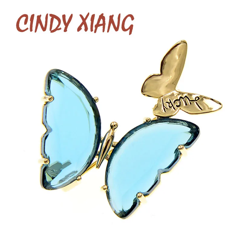 Женская Брошь бабочка CINDY XIANG элегантная роскошная брошь с прозрачными
