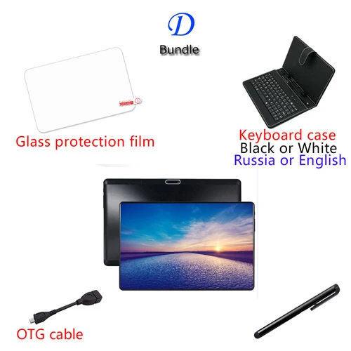 D 128 ГБ Android 9,0 планшет 8 Восьмиядерный 3g Мульти-сенсорный экран ips 5MP SIM карта ips планшет 10 дюймов Android костюм планшет ПК автомобильный держатель - Комплект: D