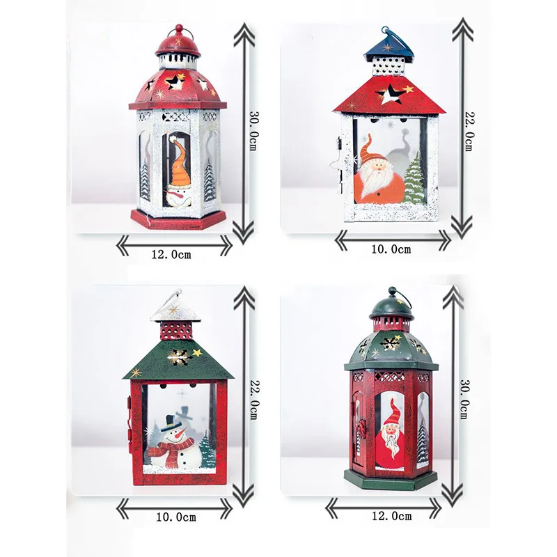 Retro Candlestick Christmas Candle Holder Windproof Tealight Decoration Iron