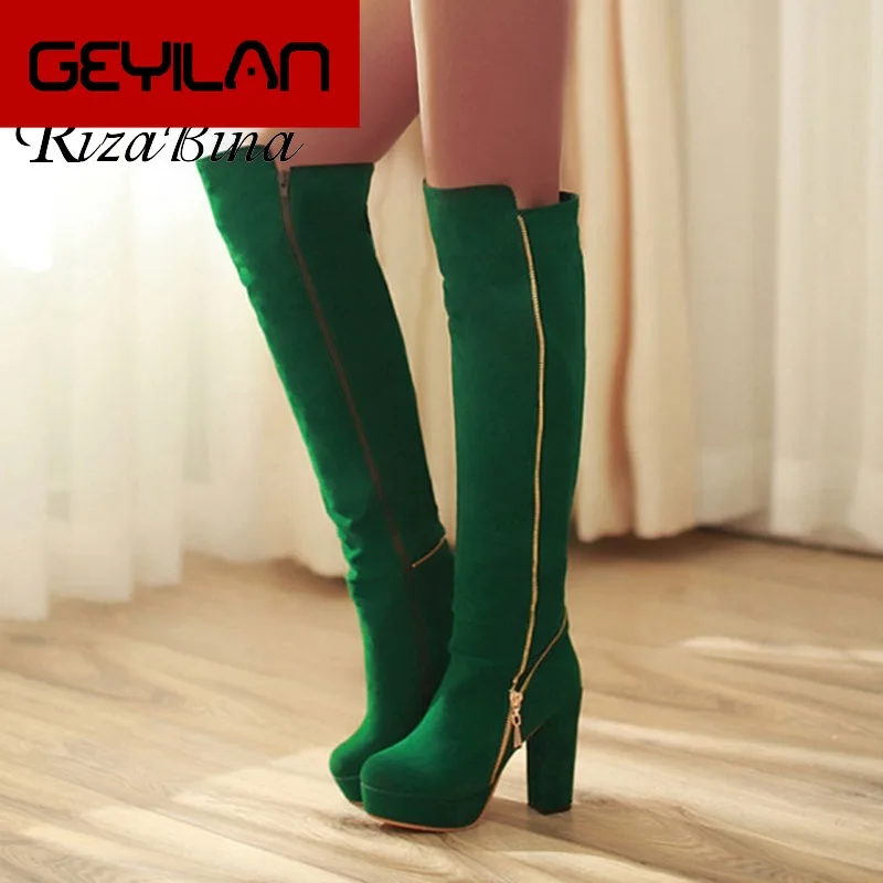 

Woman Over Knee Boot Snow Fashion Winter Shoes High Heel Boots Women Warm Long Boot Platform Footwear Size 34-43