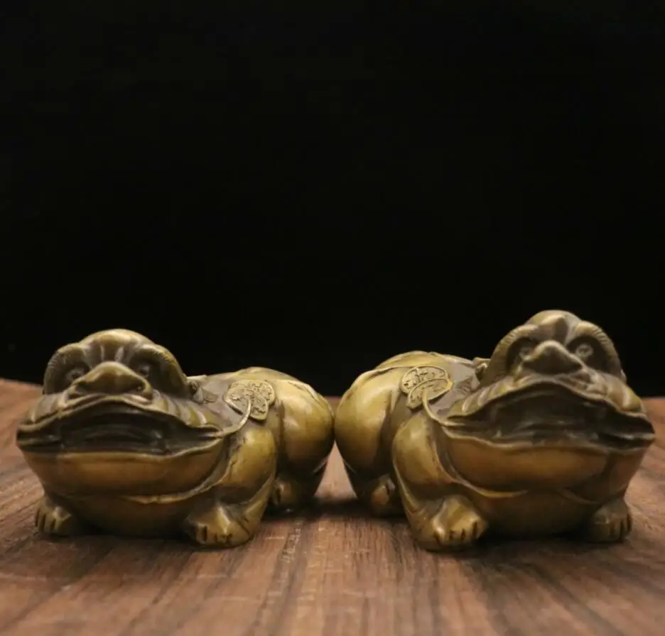 

Archaize Brass recruit wealth mythical wild animal household decoration crafts statue A pair