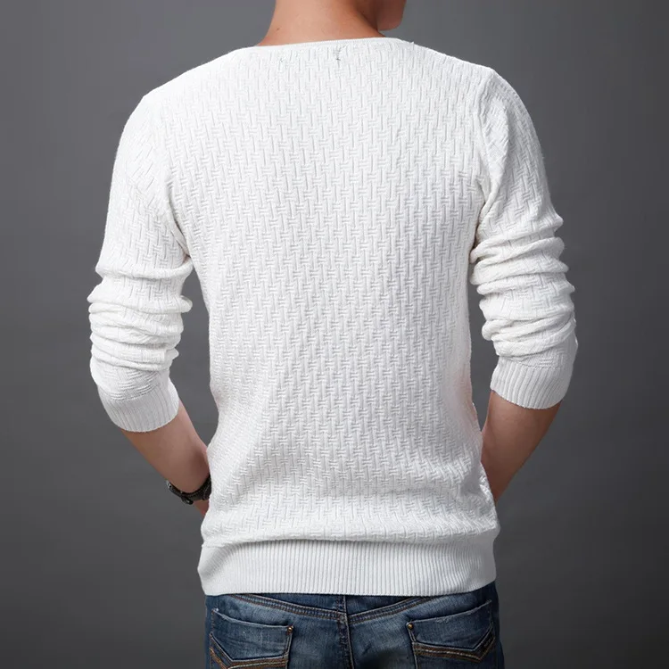 Мужской свитер, осенний стиль, v-образный вырез, большой размер, высокое качество, длинный рукав, однотонный цвет, мужской модный свитер