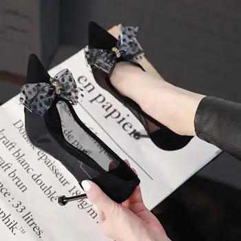 

Women Low Heels Shoes Shallow Mouth Summer Sandals Pointed Toe V Mouth Fashion Lady Casual Pumps Shoes