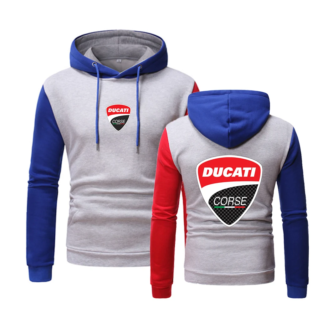 Удобные мужские толстовки DUCATI для колледжа 2021 с принтом топы капюшоном