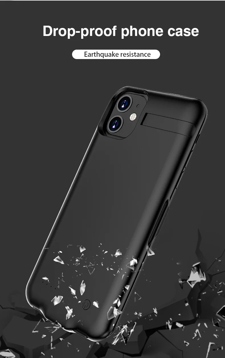Ультратонкий чехол-накладка Мощность Батарея чехол для iphone 11 с стенты поддерживающих колесиков выполнены Батарея чехол для iphone 11 Pro Max Все включено» позволяет легко убирать за 11