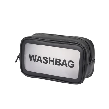 

Black Travel Makeup Bag Women Men Large Waterproof Toiletries Cosmetic Bag Organizer Case Necessaries Make Up Wash Toiletry Bags